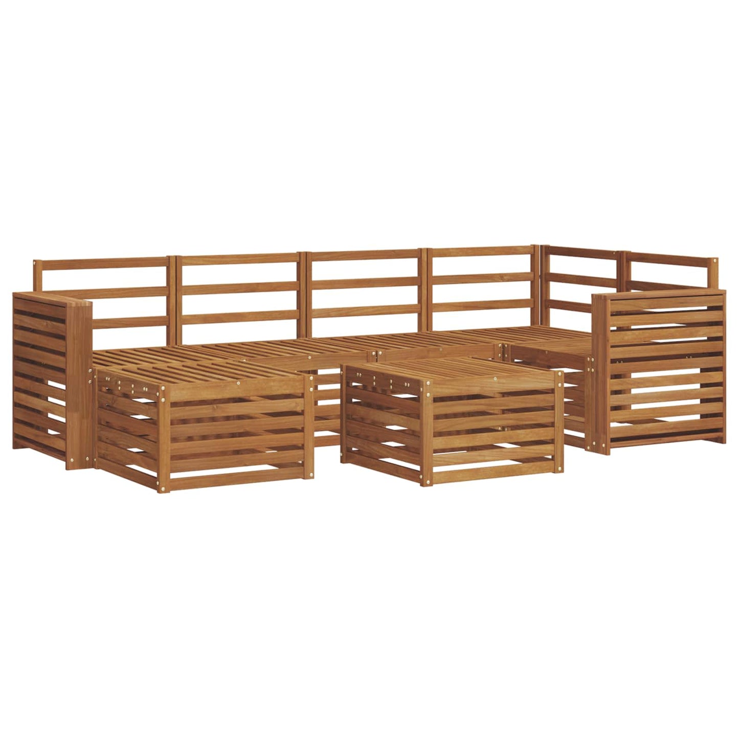 Set divano sezionale 7 pcs Naturale Legno di Acacia Massello