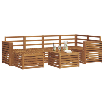 Set divano sezionale 7 pcs Naturale Legno di Acacia Massello