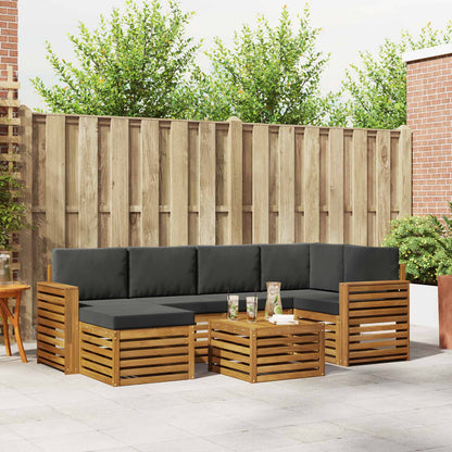 Set divano sezionale con cuscino 7 pcs Naturale e Antracite