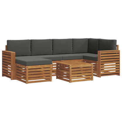 Set divano sezionale con cuscino 7 pcs Naturale e Antracite