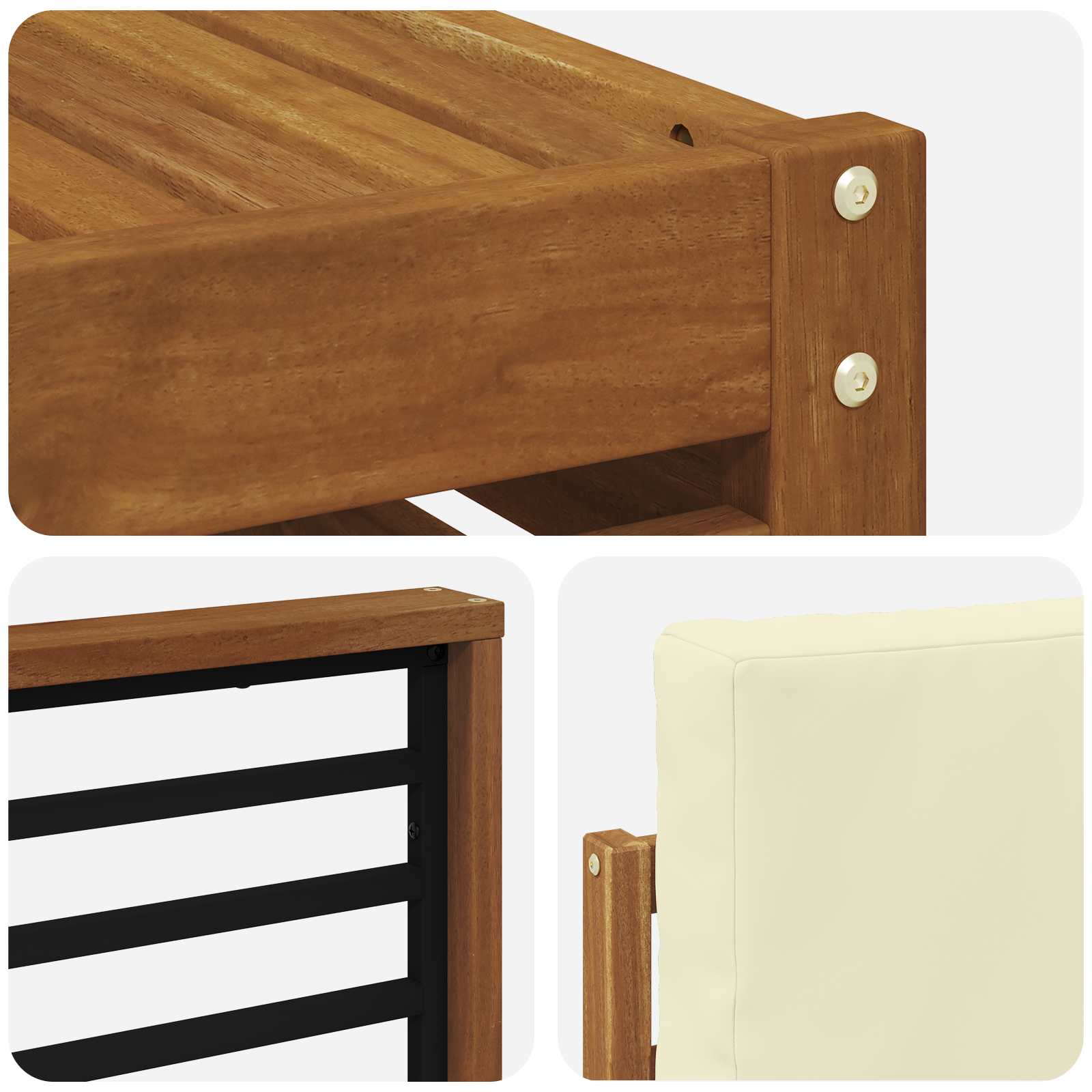 Set divano sezionale con cuscino 7 pcs Naturale e Crema | homemem39