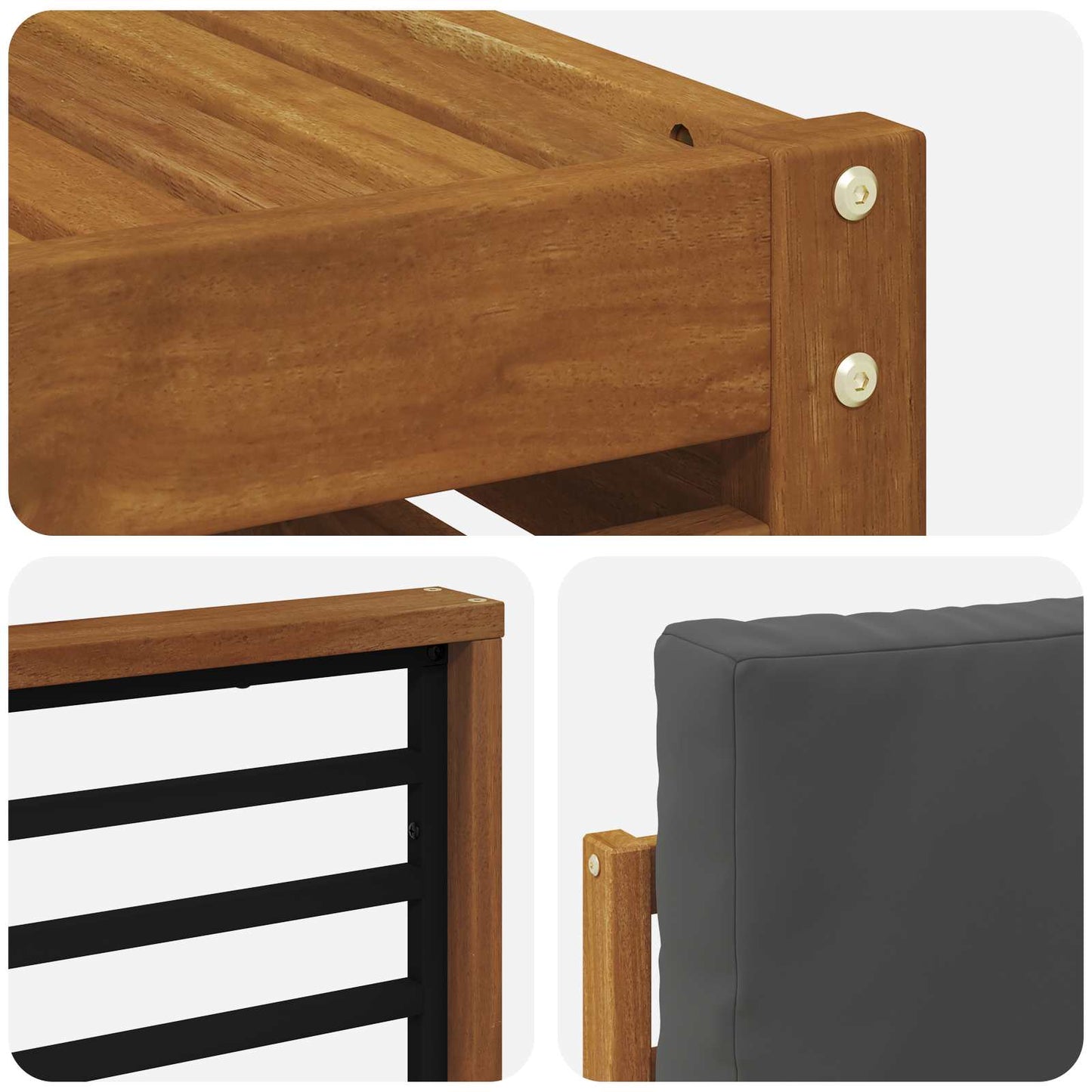 Set divano sezionale con cuscino 7 pcs Naturale e Antracite | homemem39