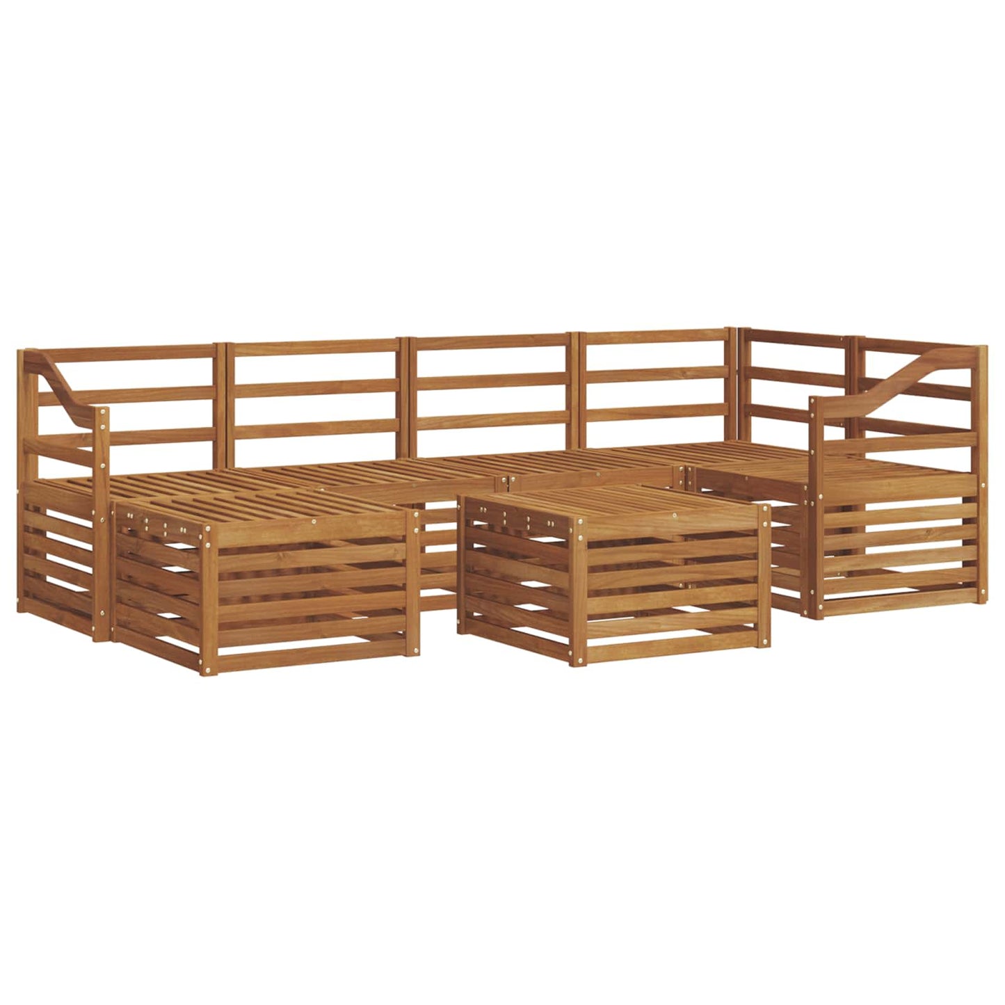 Set divano sezionale 7 pcs Naturale Legno di Acacia Massello | homemem39