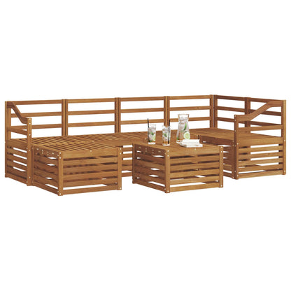 Set divano sezionale 7 pcs Naturale Legno di Acacia Massello | homemem39