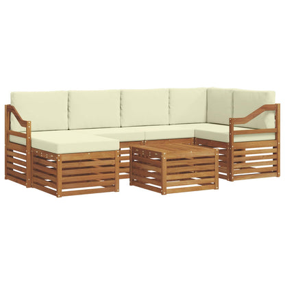 Set divano sezionale con cuscino 7 pcs Naturale e Crema | homemem39