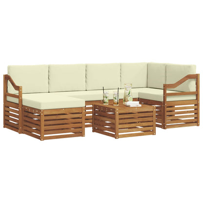 Set divano sezionale con cuscino 7 pcs Naturale e Crema