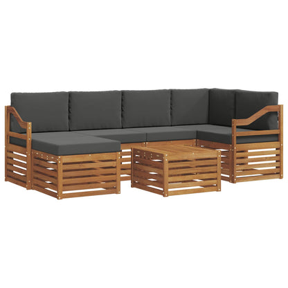 Set divano sezionale con cuscino 7 pcs Naturale e Antracite