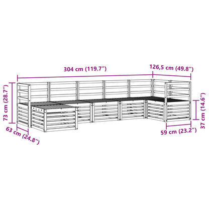 Set divano sezionale 7 pcs Naturale Legno di Acacia Massello
