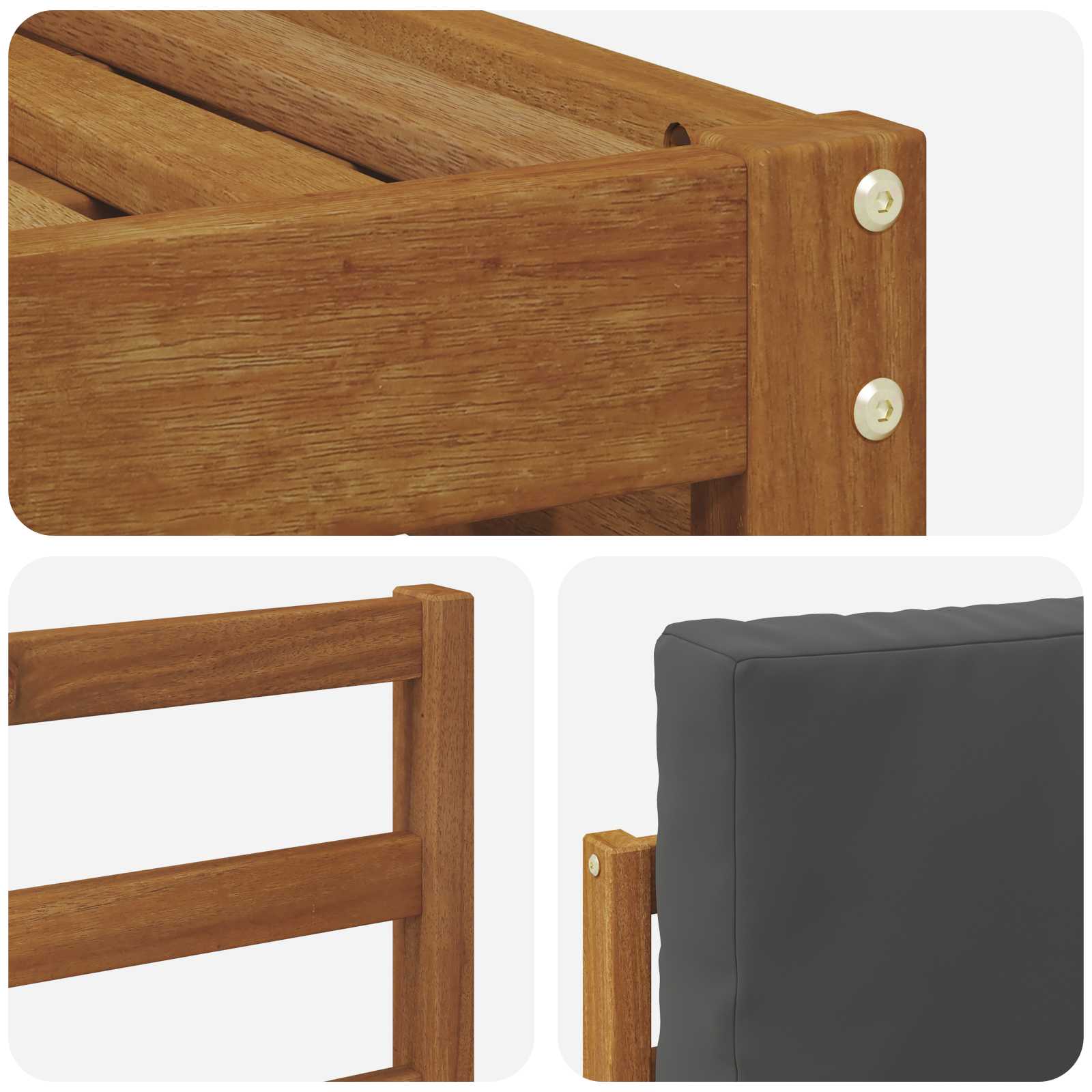 Set divano sezionale con cuscino 7 pcs Naturale e Antracite | homemem39