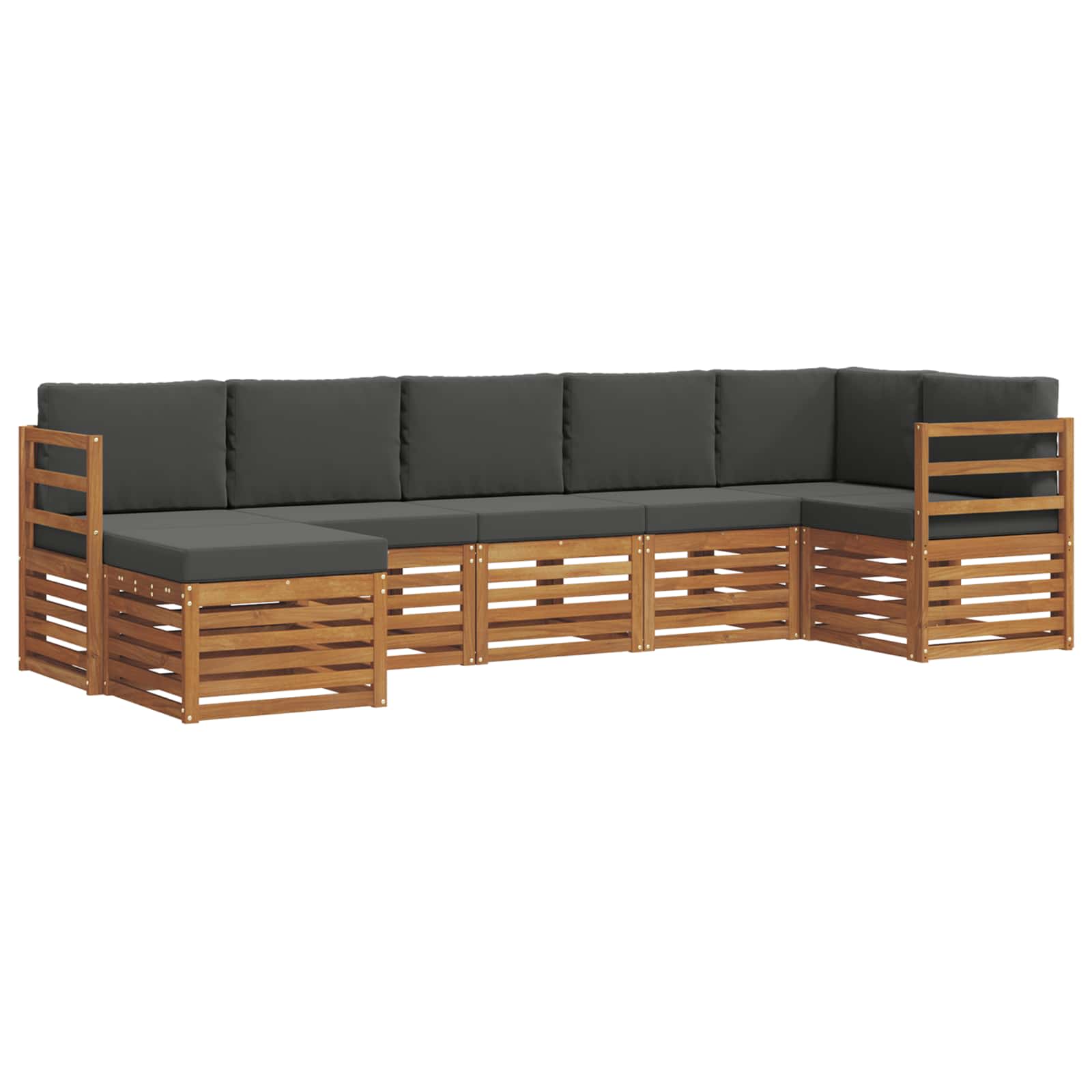 Set divano sezionale con cuscino 7 pcs Naturale e Antracite | homemem39
