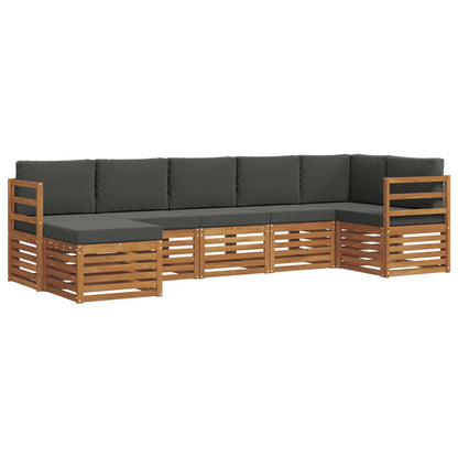 Set divano sezionale con cuscino 7 pcs Naturale e Antracite | homemem39