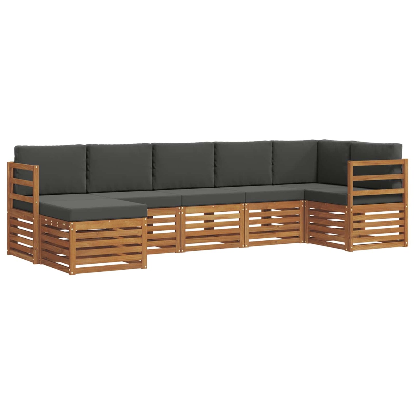 Set divano sezionale con cuscino 7 pcs Naturale e Antracite