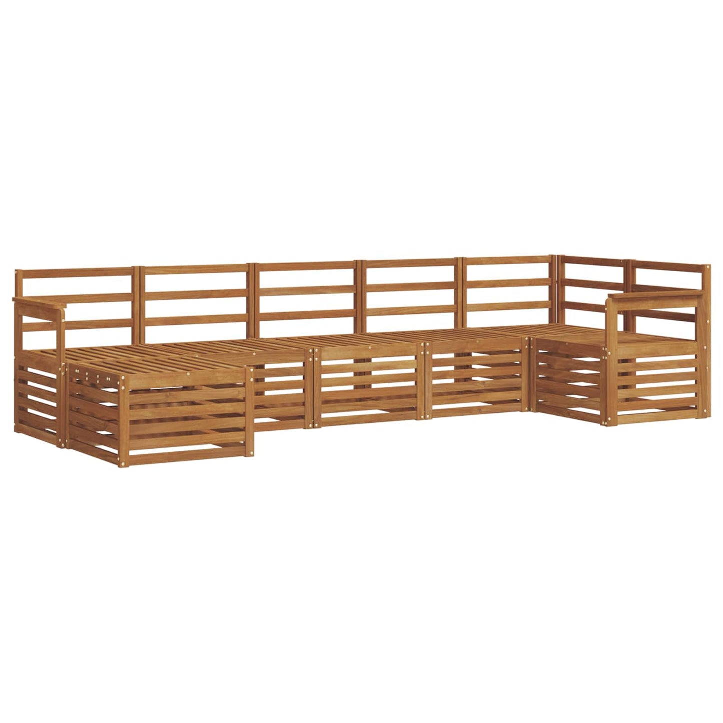 Set divano sezionale 7 pcs Naturale Legno di Acacia Massello