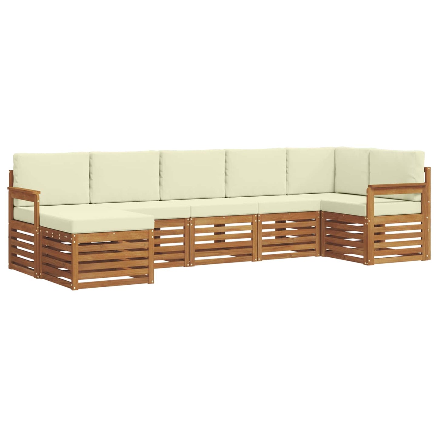 Set divano sezionale con cuscino 7 pcs Naturale e Crema