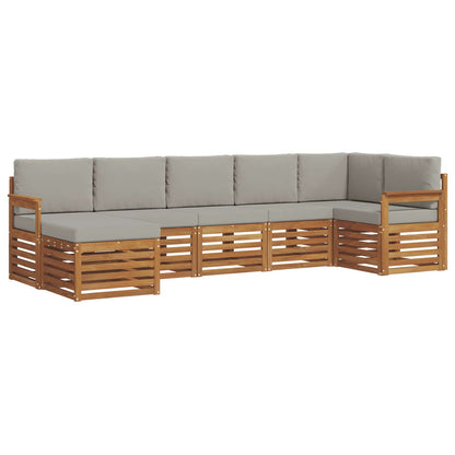 Set divano sezionale con cuscino 7 pcs Grigio Naturale e Chiaro