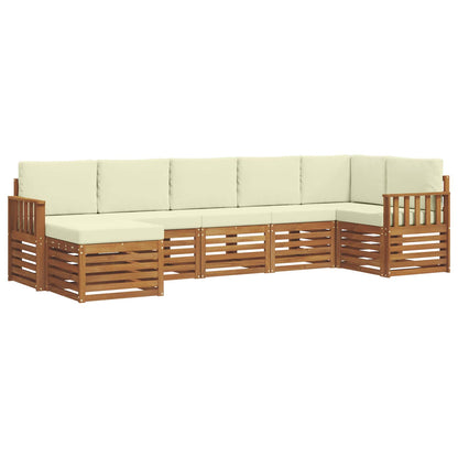 Set divano sezionale con cuscino 7 pcs Naturale e Crema