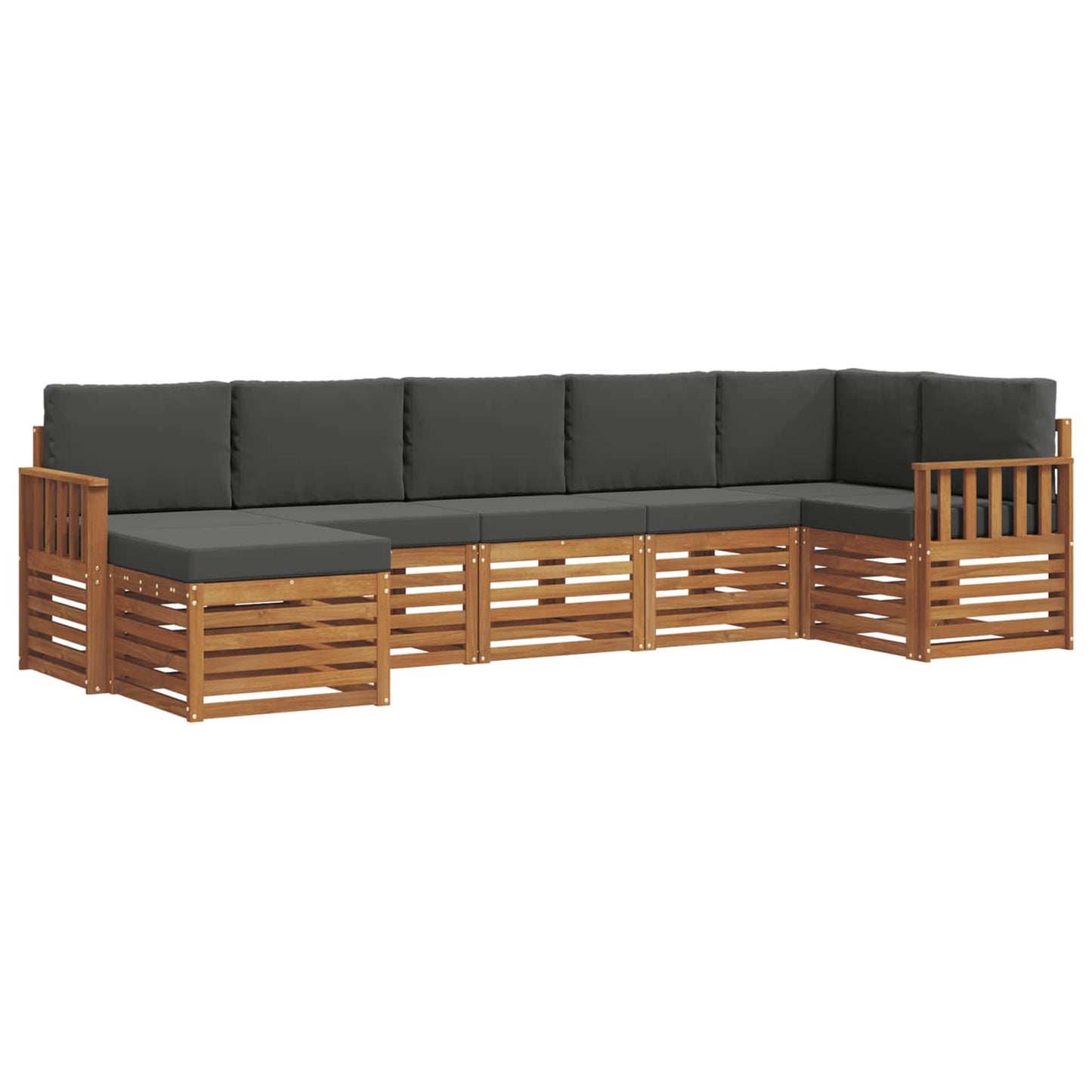 Set divano sezionale con cuscino 7 pcs Naturale e Antracite | homemem39