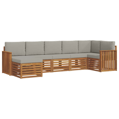 Set divano sezionale con cuscino 7 pcs Grigio Naturale e Chiaro | homemem39