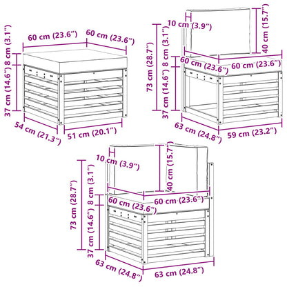 Set divano sezionale con cuscino 7 pcs Grigio Naturale e Chiaro