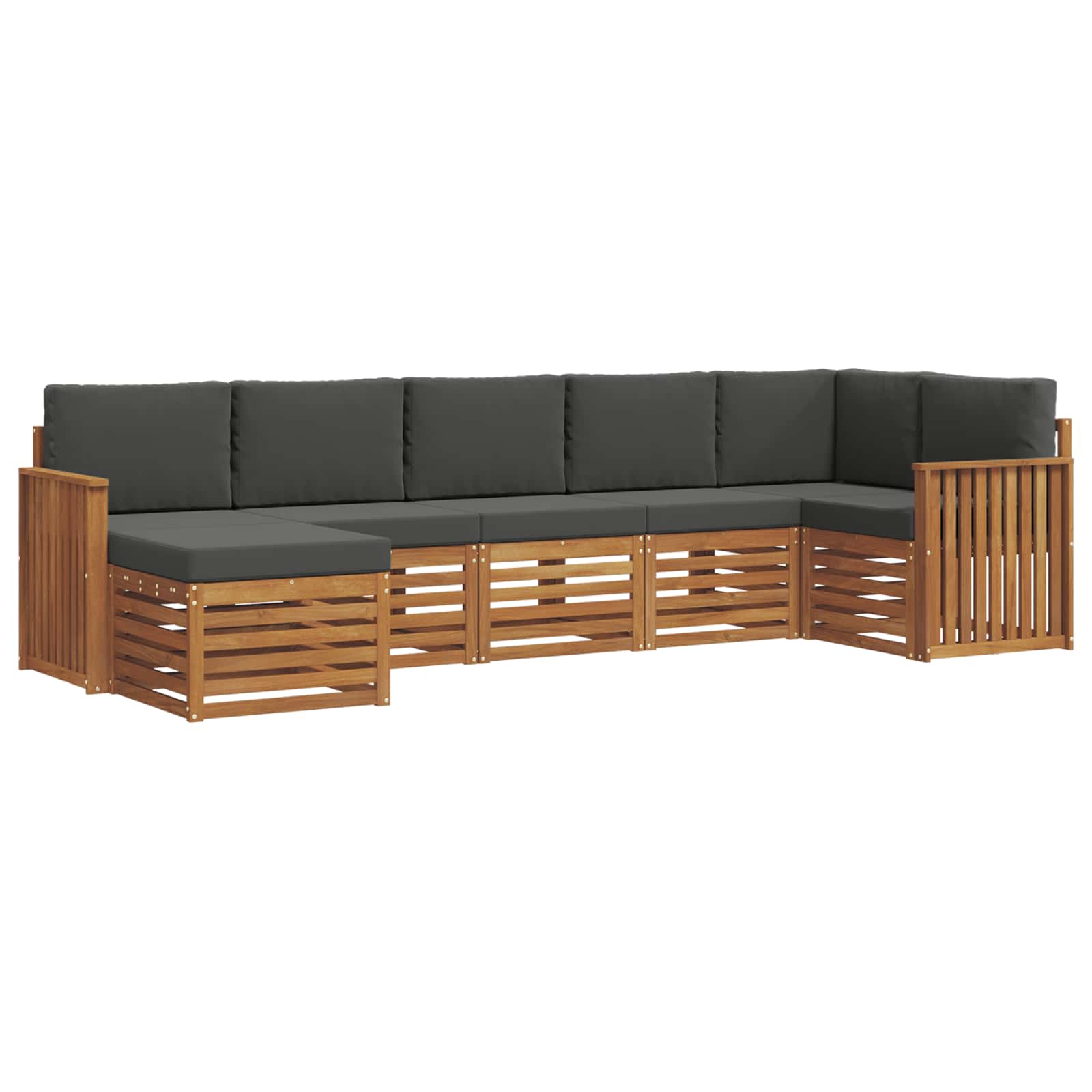 Set divano sezionale con cuscino 7 pcs Naturale e Antracite | homemem39