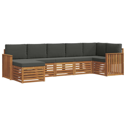 Set divano sezionale con cuscino 7 pcs Naturale e Antracite