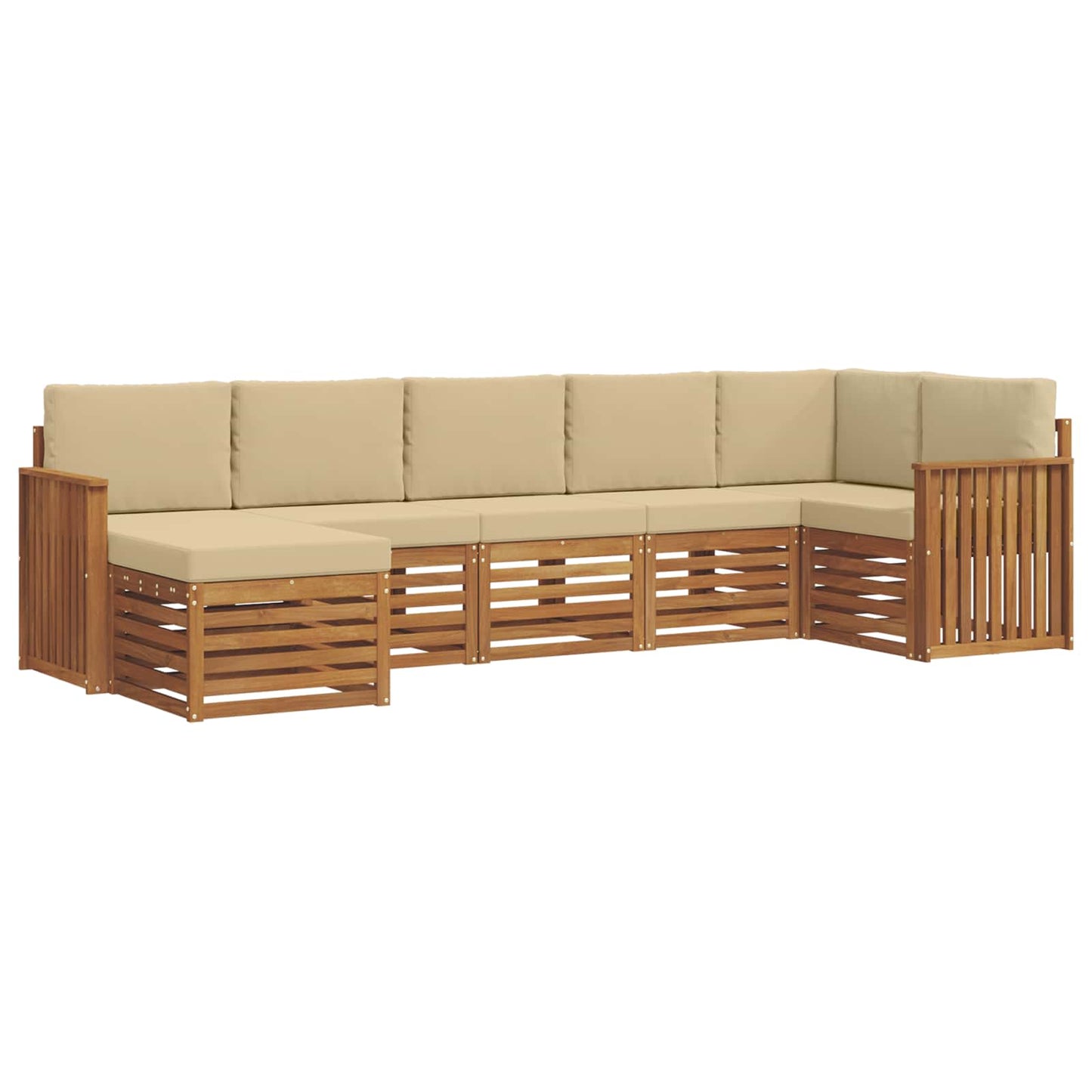 Set divano sezionale con cuscino 7 pcs Naturale e Beige