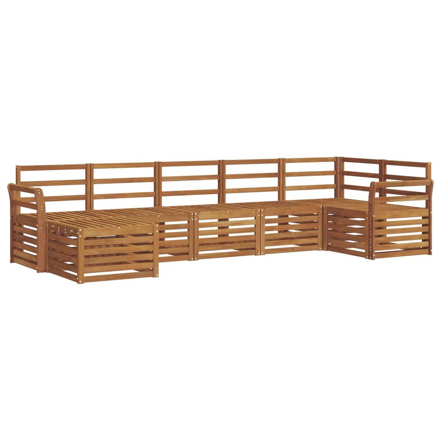 Set divano sezionale 7 pcs Naturale Legno di Acacia Massello