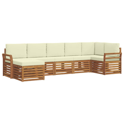 Set divano sezionale con cuscino 7 pcs Naturale e Crema | homemem39
