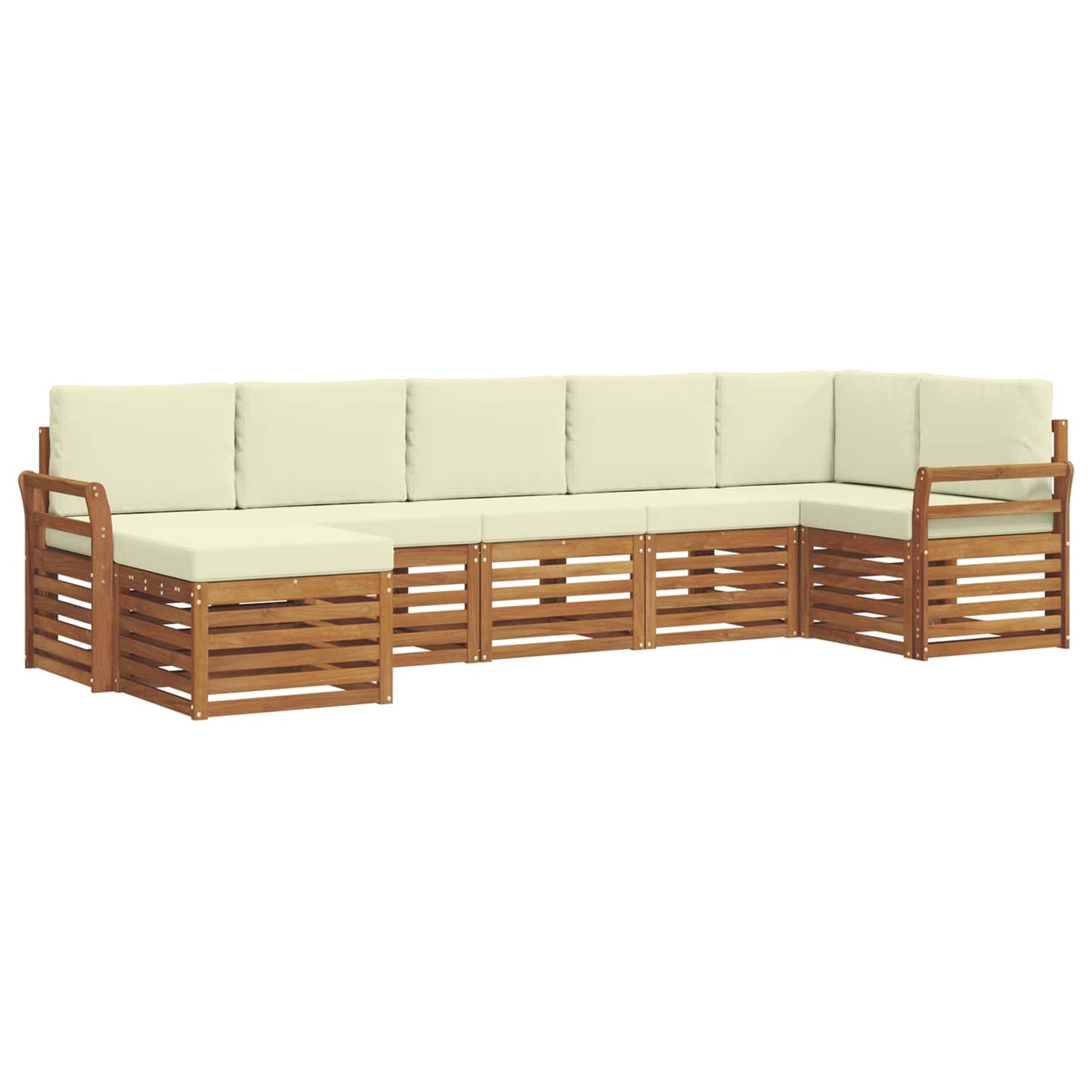 Set divano sezionale con cuscino 7 pcs Naturale e Crema
