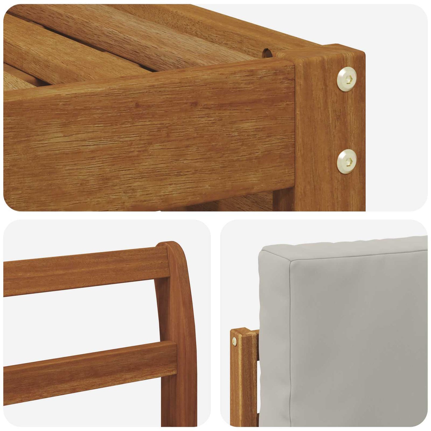 Set divano sezionale con cuscino 7 pcs Grigio Naturale e Chiaro