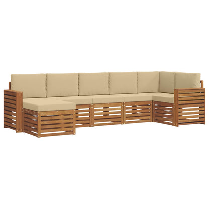 Set divano sezionale con cuscino 7 pcs Naturale e Beige