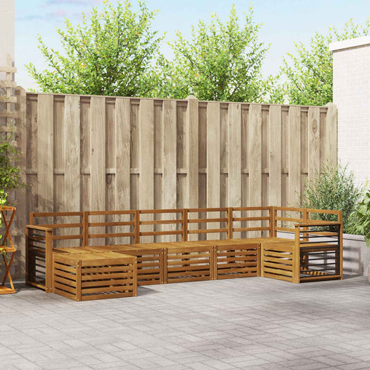 Set divani 7 pcs Naturale Legno di Acacia Massello
