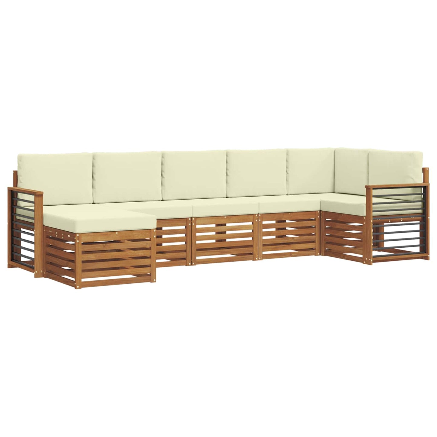 Set divano sezionale con cuscino 7 pcs Naturale e Crema