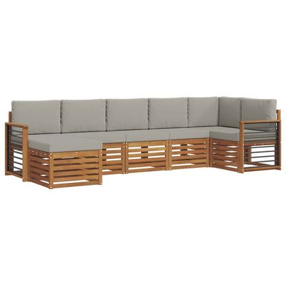 Set divano sezionale con cuscino 7 pcs Grigio Naturale e Chiaro