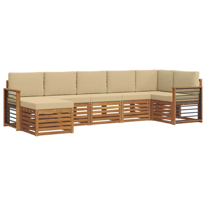 Set divano sezionale con cuscino 7 pcs Naturale e Beige