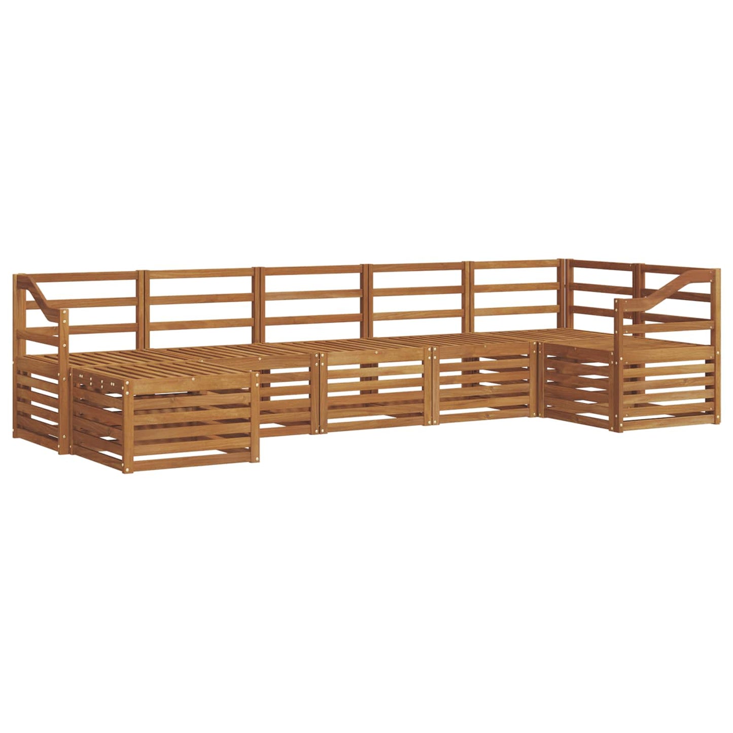 Set divano sezionale 7 pcs Naturale Legno di Acacia Massello | homemem39