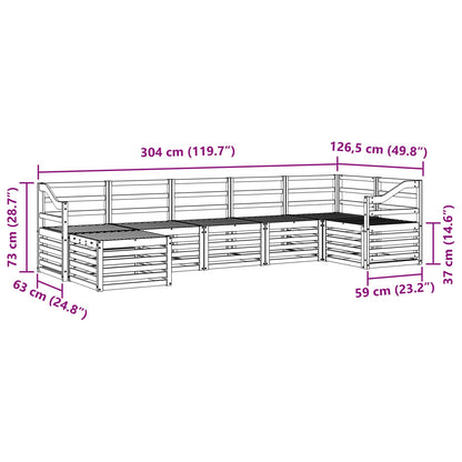 Set divano sezionale 7 pcs Naturale Legno di Acacia Massello | homemem39