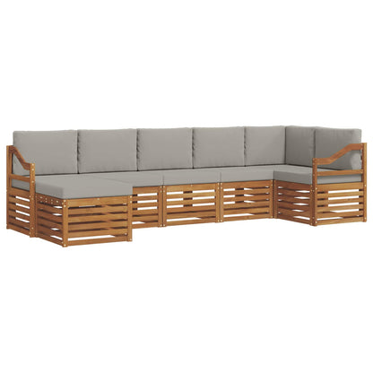 Set divano sezionale con cuscino 7 pcs Grigio Naturale e Chiaro | homemem39
