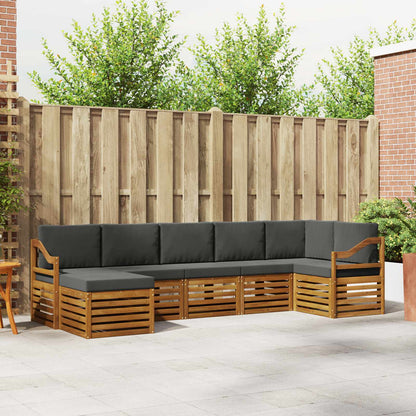 Set divano sezionale con cuscino 7 pcs Naturale e Antracite | homemem39