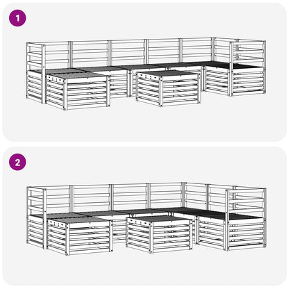 Set di divani da esterno 8 pcs Naturale