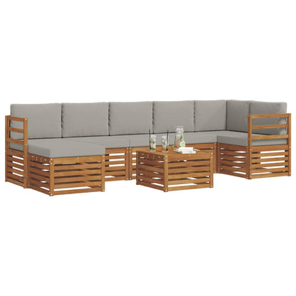 Set di divani da esterno 8 pcs Grigio Naturale e Chiaro | homemem39