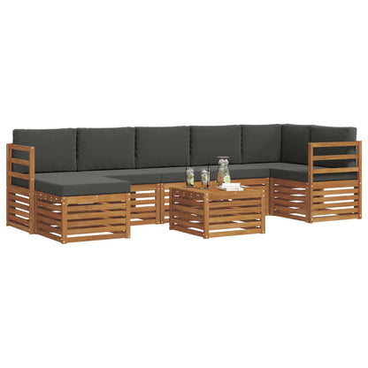 Set di divani da esterno con cuscino 8 pcs Naturale e Antracite