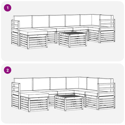 Set di divani da esterno con cuscino 8 pcs Naturale e Antracite | homemem39
