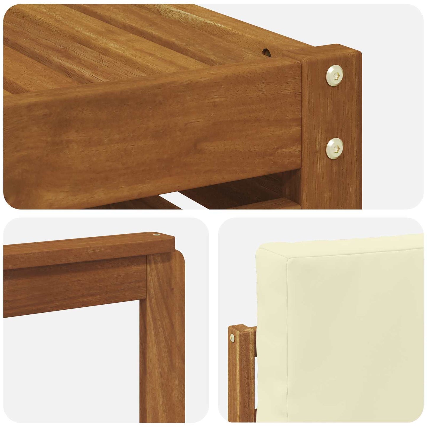 Set di divani da esterno con cuscino 8 pcs Naturale e Crema | homemem39