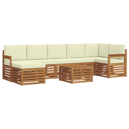 Set di divani da esterno con cuscino 8 pcs Naturale e Crema