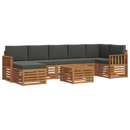 Set di divani da esterno con cuscino 8 pcs Naturale e Antracite | homemem39