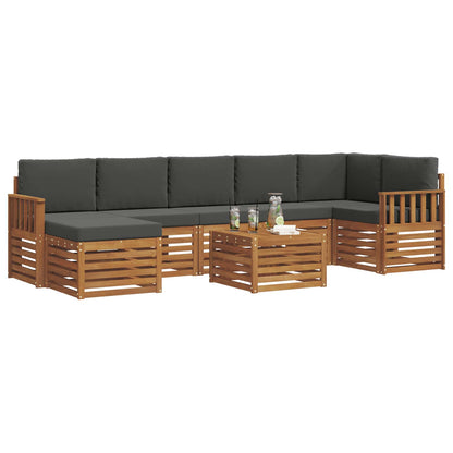 Set di divani da esterno con cuscino 8 pcs Naturale e Antracite
