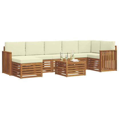 Set di divani da esterno con cuscino 8 pcs Naturale e Crema | homemem39