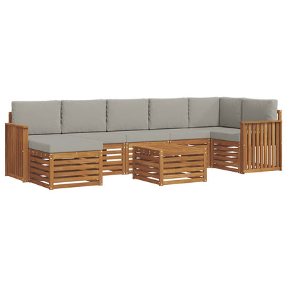 Set di divani da esterno 8 pcs Grigio Naturale e Chiaro | homemem39