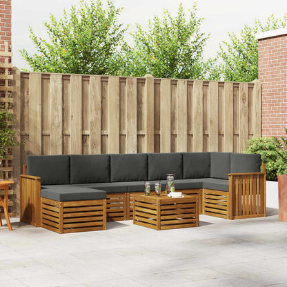 Set di divani da esterno con cuscino 8 pcs Naturale e Antracite